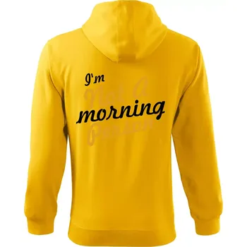 Pánská mikina I'm not a morning person - Mikina s kapucí na zip trendy zipper - S ( Žlutá )