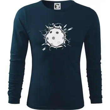 Pánská móda Florbal míč v triku - Triko s dlouhým rukávem FIT-T long sleeve - S ( Námořní modrá (velmi tmavá - téměř černá) )