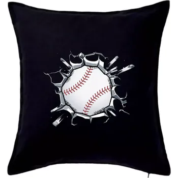 Polštář Baseball míč v triku - Polštář 50x50 - 50x50 - Pouze potah ( Černá )