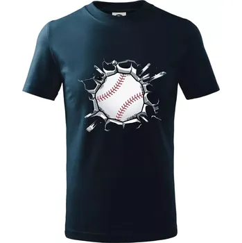 Chlapecké tričko Baseball míč v triku - Tričko dětské bavlněné - 134 cm/8 let ( Námořní modrá (velmi tmavá - téměř černá) )