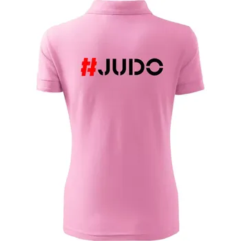 Judo Hashtag - Polokošile dámská Pique Polo - L ( Růžová )