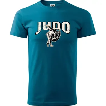 Judo v boji - Klasické pánské triko vyšší gramáže - M ( Petrolejová )