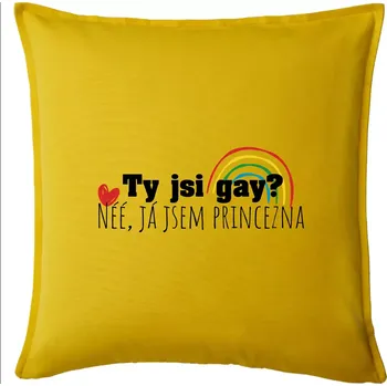 Polštář Gay princezna - Polštář 50x50 - 50x50 - Pouze potah ( Žlutá )