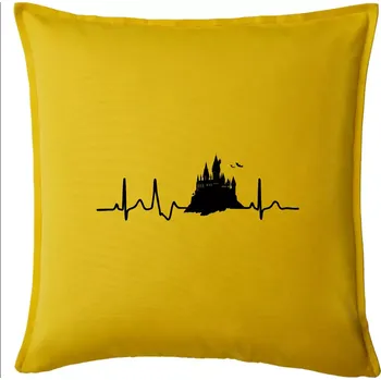 Polštář Harry - EKG hrad - Polštář 50x50 - 50x50 - Pouze potah ( Žlutá )