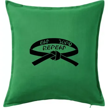 Polštář Judo eat repeat - Polštář 50x50 - 50x50 - Pouze potah ( Středně zelená )