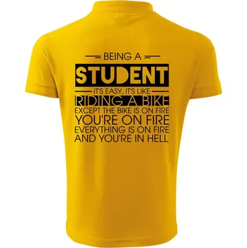 Pánská košile Being a student - bike - Polokošile pánská Pique Polo 203 - L ( Žlutá )