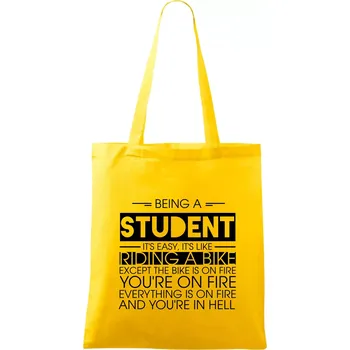 Being a student - bike - Taška bavlněná - 42 x 38 cm ( Žlutá )