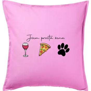 Polštář Jsem prostá žena - Polštář 50x50 - 50x50 - Pouze potah ( Růžová )