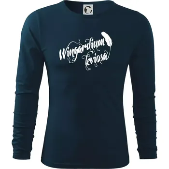 Pánské oblečení Harry - Wingardium Leviosa - Triko s dlouhým rukávem FIT-T long sleeve - 2XL ( Námořní modrá (velmi tmavá - téměř černá) )