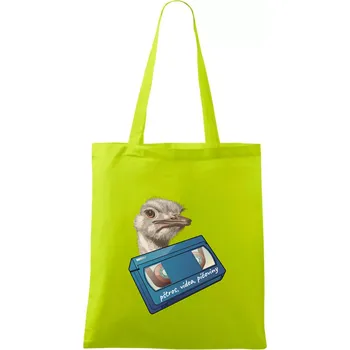 Pštrosi vídea - Taška bavlněná - 42 x 38 cm ( Limetková )
