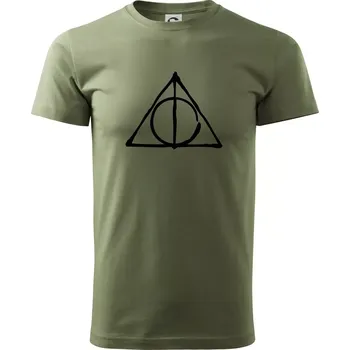 Pánské tričko Harry - symbol relikvie - Klasické pánské triko vyšší gramáže - M ( Khaki )