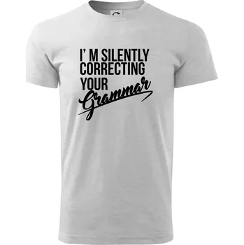 Correcting grammar - Triko extra velké (5-8XL) - 8XL ( Světlešedý Melír )