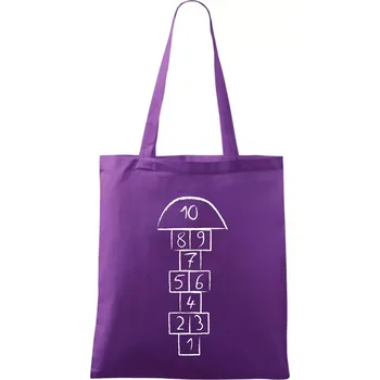 Skákat panáka na triku - Taška bavlněná - 42 x 38 cm ( Fialová )