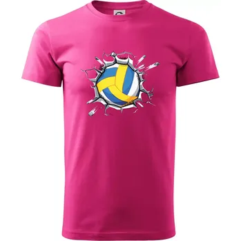 Pánská móda Volejbal míč v triku - Klasické pánské triko vyšší gramáže - XL ( Purpurová )