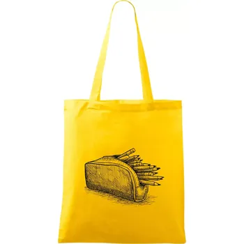Školní penál kreslený - Taška bavlněná - 42 x 38 cm ( Žlutá )