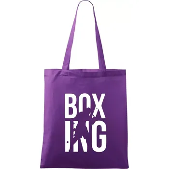 Nápis Boxing - Taška bavlněná - 42 x 38 cm ( Fialová )