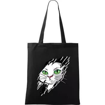 Kočka v roztrženém triku - Taška bavlněná - 42 x 38 cm ( Černá )