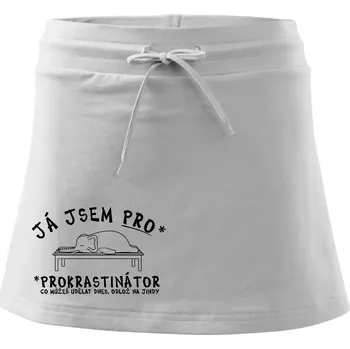 Dámská sukně Ja jsem PRO - prokrastinace - Sportovní sukně - two in one - M ( Bílá )