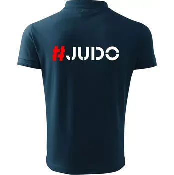 Pánská košile Judo Hashtag - Polokošile pánská Pique Polo 203 - 4XL ( Námořní modrá (velmi tmavá - téměř černá) )