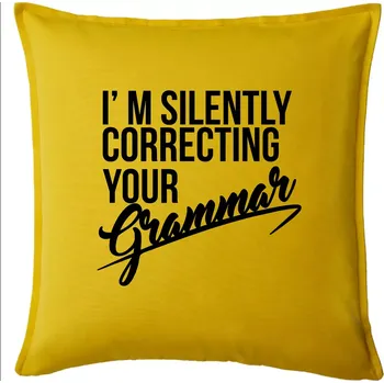 Polštář Correcting grammar - Polštář 50x50 - 50x50 - Pouze potah ( Žlutá )