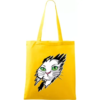 Kočka v roztrženém triku - Taška bavlněná - 42 x 38 cm ( Žlutá )