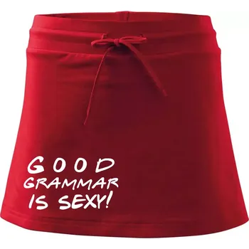 Dámská sukně Good grammar is sexy - Sportovní sukně - two in one - XL ( Červená )