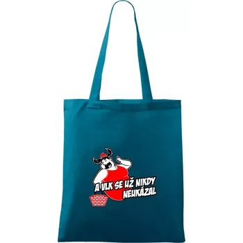 A vlk už se nikdy neukázal - Taška bavlněná - 42 x 38 cm ( Petrolejová )