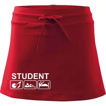 Dámská sukně Pít užívat spát - student - Sportovní sukně - two in one - XL ( Červená )