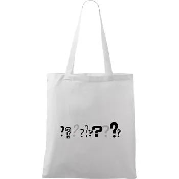 Nákupní taška Otazníky ???? když prostě nevíš - Taška bavlněná - 42 x 38 cm ( Bílá )