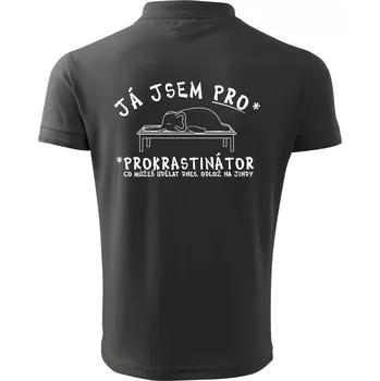 Pánská košile Ja jsem PRO - prokrastinace - Polokošile pánská Pique Polo 203 - 5XL ( Tm. břidlice (šedozelená) )
