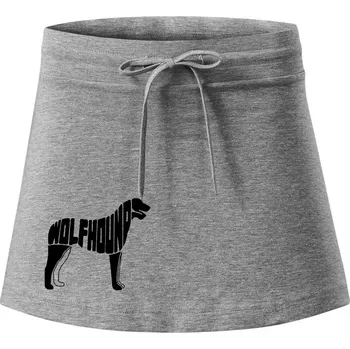 Dámská sukně Vlkodav nápis v těle - Sportovní sukně - two in one - XL ( Tmavě šedý melír )