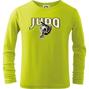 Dětská móda Judo v boji - Triko dětské Long Sleeve - 158 cm/12 let ( Limetková )
