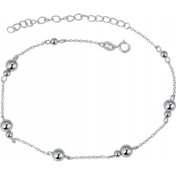 Náramek STŘÍBRNÝ NÁRAMEK KULIČKY NA NOHU KOTNÍK 925