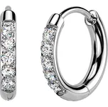 Titanové náušnice kroužky s moissanity, 12 mm