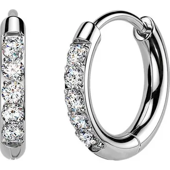 Náušnice Titanové náušnice kroužky s moissanity, 12 mm