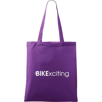 Bike nápisy Bikexciting - Taška bavlněná - 42 x 38 cm ( Fialová )