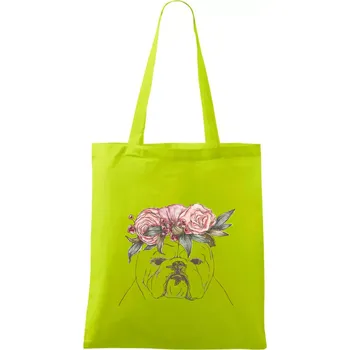 Buldoček princezna - Taška bavlněná - 42 x 38 cm ( Limetková )