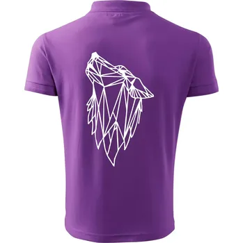 Pánská košile Geometrie - vlk - vyjící - Polokošile pánská Pique Polo 203 - 2XL ( Fialová )