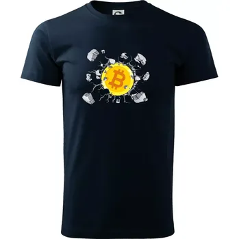 Pánské tričko Bitcoin v triku - Triko extra velké (5-8XL) - 5XL ( Námořní modrá (velmi tmavá - téměř černá) )