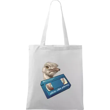 Pštrosi vídea - Taška bavlněná - 42 x 38 cm ( Bílá )