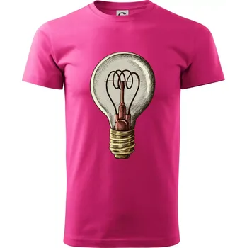 Retro žárovka - Klasické pánské triko vyšší gramáže - XS ( Purpurová )