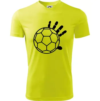 Chlapecké tričko Házená míč ruka - Dětské triko sportovní (dresovina) - 146 cm/10 let ( Neonově žlutá )