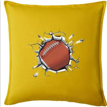 Polštář Americký fotbal míč v triku - Polštář 50x50 - 50x50 - Pouze potah ( Žlutá )