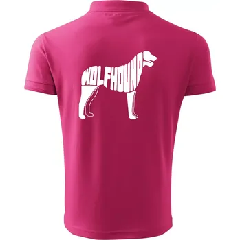 Vlkodav nápis v těle - Polokošile pánská Pique Polo 203 - 5XL ( Purpurová )