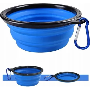 Miska pro psa Jedna silikonová miska, různé odstíny modré, oranžové a růžové, 300 ml