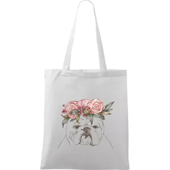 Buldoček princezna - Taška bavlněná - 42 x 38 cm ( Bílá )