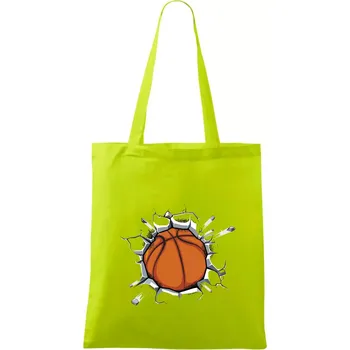 Basketbal míč v triku - Taška bavlněná - 42 x 38 cm ( Limetková )