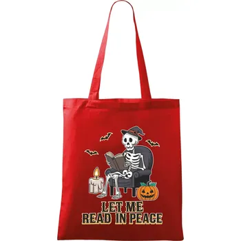Let me read in peace - Taška bavlněná - 42 x 38 cm ( Červená )