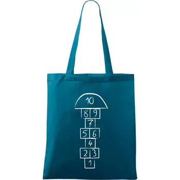 Skákat panáka na triku - Taška bavlněná - 42 x 38 cm ( Petrolejová )