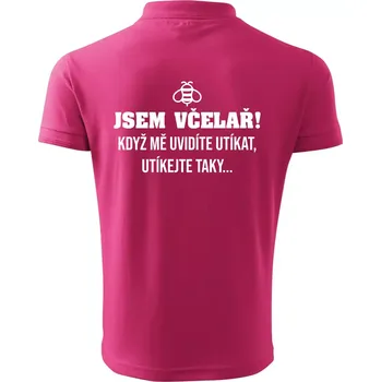 Pánská košile Jsem včelař, utíkejte taky - Polokošile pánská Pique Polo 203 - 3XL ( Purpurová )